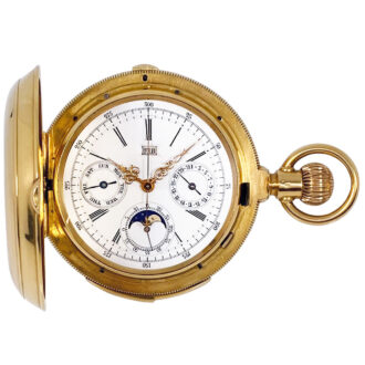 Swiss gold hunting cased complicated lever watch Circa 1890