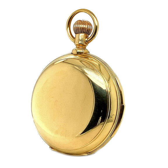 Swiss gold hunting cased complicated lever watch Circa 1890 Swiss gold hunting cased complicated lever watch Circa 1890