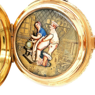 Swiss quarter repeater with concealed erotic scene Circa 1900