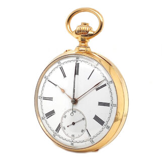 French 18K gold lever watch with chronograph Circa 1890