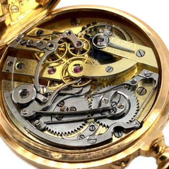 French 18K gold lever watch with chronograph Circa 1890