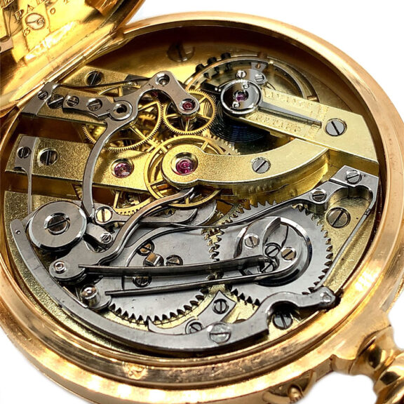 French 18K gold lever watch with chronograph Circa 1890 French 18K gold lever watch with chronograph Circa 1890