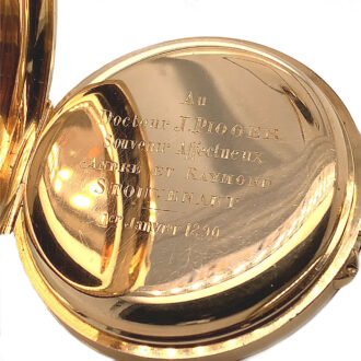 French 18K gold lever watch with chronograph Circa 1890