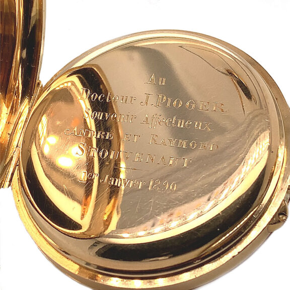 French 18K gold lever watch with chronograph Circa 1890 French 18K gold lever watch with chronograph Circa 1890