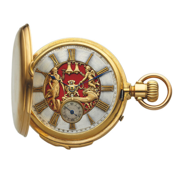 Swiss hunting cased minute repeating pocket watch Circa 1900