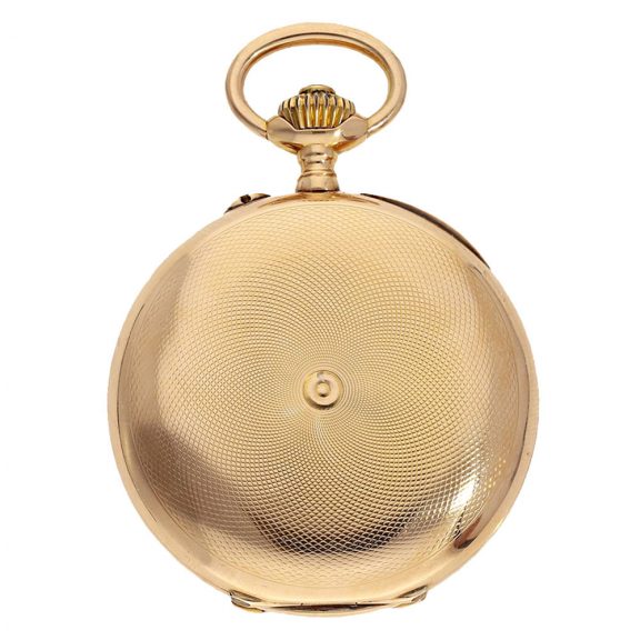 French 18 carat gold half hunting cased pocket chronometer Circa 1890 French 18 carat gold half hunting cased pocket chronometer Circa 1890