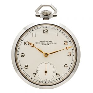 Swiss horological school stainless steel lever watch Circa 1935