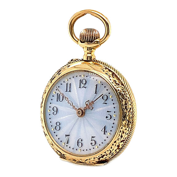 Swiss gold enamel miniature riflemen's pocket watch Circa 1898 Swiss gold enamel miniature riflemen's pocket watch Circa 1898
