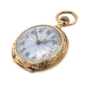 Swiss gold enamel miniature riflemen's pocket watch Circa 1898