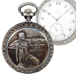 Rare Swiss silver shooting contest pocket watch Circa 1921