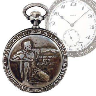 Rare Swiss silver shooting contest pocket watch Circa 1921