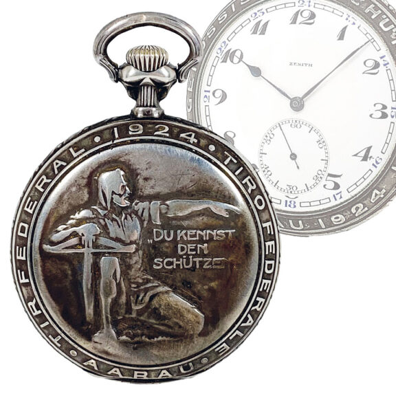 Rare Swiss silver shooting contest pocket watch Circa 1921