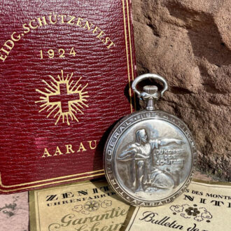 Rare Swiss silver shooting contest pocket watch Circa 1921