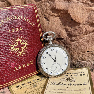 Rare Swiss silver shooting contest pocket watch Circa 1921