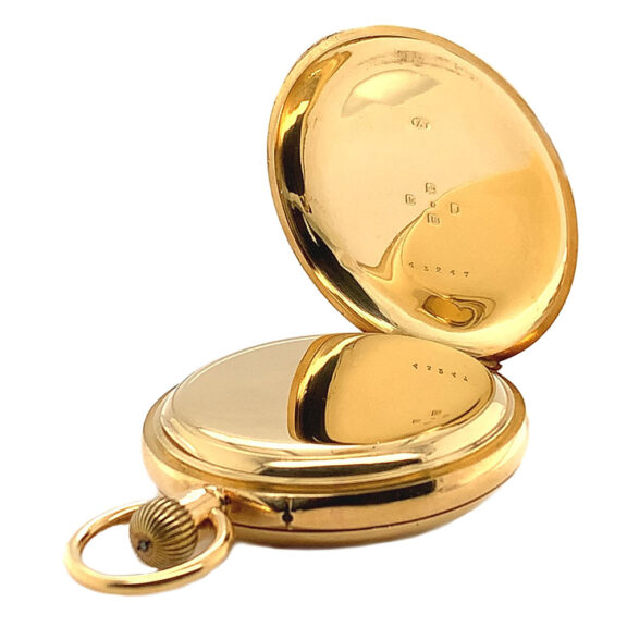 Danish gold half hunting cased carrousel watch Circa 1905 Danish gold half hunting cased carrousel watch Circa 1905
