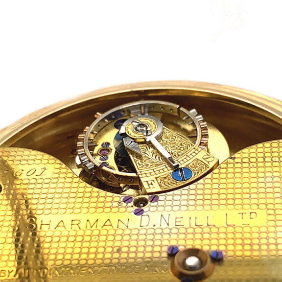 Danish gold half hunting cased carrousel watch Circa 1905 Danish gold half hunting cased carrousel watch Circa 1905