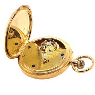 Danish gold half hunting cased carrousel watch Circa 1905