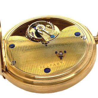 Danish gold half hunting cased carrousel watch Circa 1905