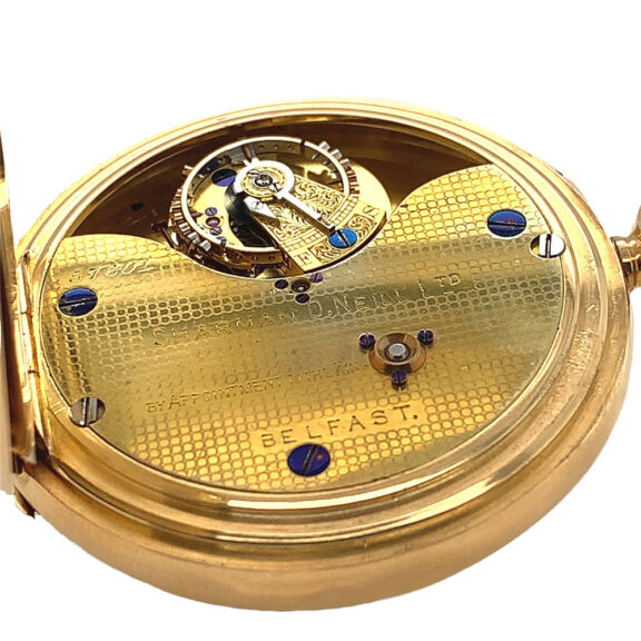 Danish gold half hunting cased carrousel watch Circa 1905 Danish gold half hunting cased carrousel watch Circa 1905