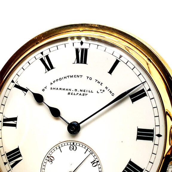 Danish gold half hunting cased carrousel watch Circa 1905 Danish gold half hunting cased carrousel watch Circa 1905