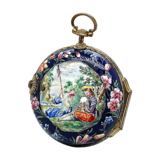 English brass and enamel verge pocket watch Circa 1795