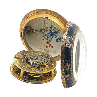 English brass and enamel verge pocket watch Circa 1795