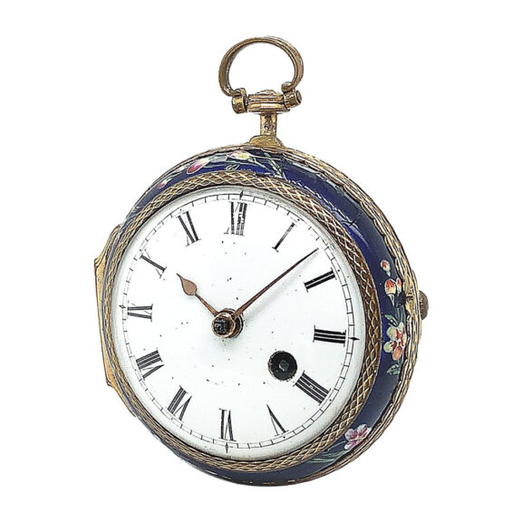 English brass and enamel verge pocket watch Circa 1795 English brass and enamel verge pocket watch Circa 1795