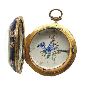 English brass and enamel verge pocket watch Circa 1795