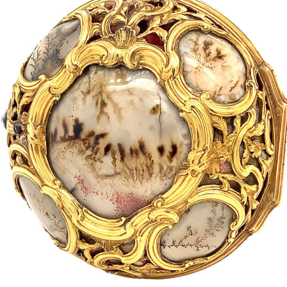 Swiss gold and agate pair cased quarter repeating pocket watch Circa 1750 Swiss gold and agate pair cased quarter repeating pocket watch Circa 1750