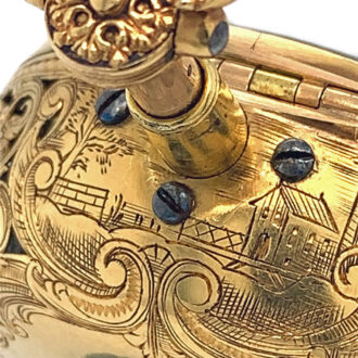 Swiss gold and agate pair cased quarter repeating pocket watch Circa 1750