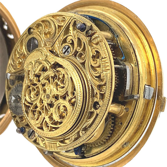 Swiss gold and agate pair cased quarter repeating pocket watch Circa 1750 Swiss gold and agate pair cased quarter repeating pocket watch Circa 1750
