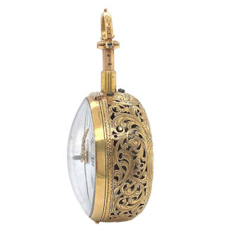 Swiss gold and agate pair cased quarter repeating pocket watch Circa 1750