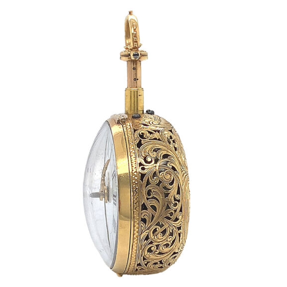 Swiss gold and agate pair cased quarter repeating pocket watch Circa 1750 Swiss gold and agate pair cased quarter repeating pocket watch Circa 1750