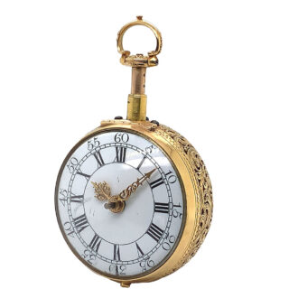 Swiss gold and agate pair cased quarter repeating pocket watch Circa 1750