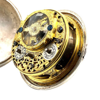 English silver pair cased oignon pocket watch Circa 1705