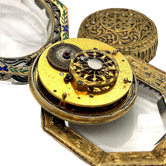 Austrian octagonal-shaped rock crystal pendant watch Circa 1870 Austrian octagonal-shaped rock crystal pendant watch Circa 1870