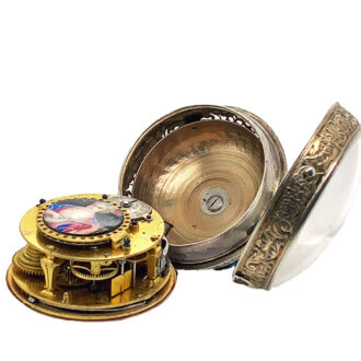 Rare Swiss quarter repeating Oignon-type pocket watch Circa 1710