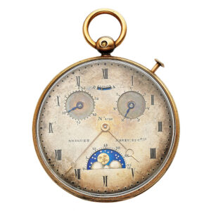 Swiss pocket watch with day date and moon phases Circa 1830