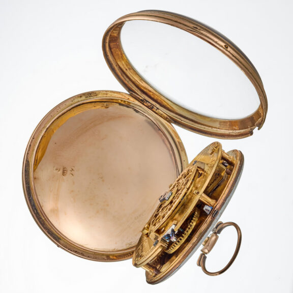 A French verge with date in a 18k open face case Circa 1785 A French verge with date in a 18k open face case Circa 1785