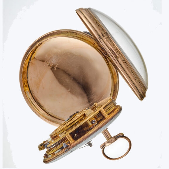A French verge with date in a 18k open face case Circa 1785 A French verge with date in a 18k open face case Circa 1785