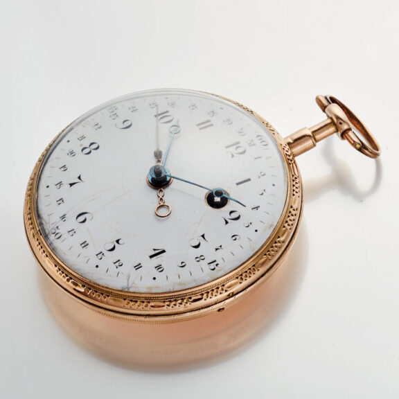 A French verge with date in a 18k open face case Circa 1785 A French verge with date in a 18k open face case Circa 1785