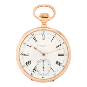 Swiss pink gold keyless Chronometro Gondolo pocket watch Circa 1915