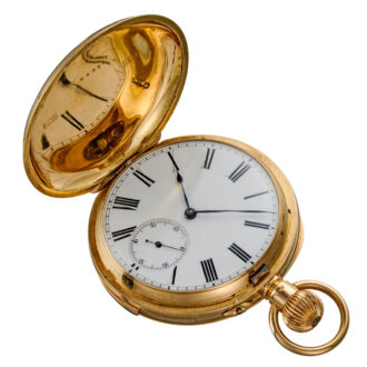An English minute repeater in a gold hunter case, circa 1920