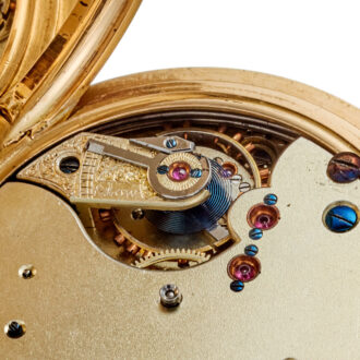 An English minute repeater in a gold hunter case, circa 1920