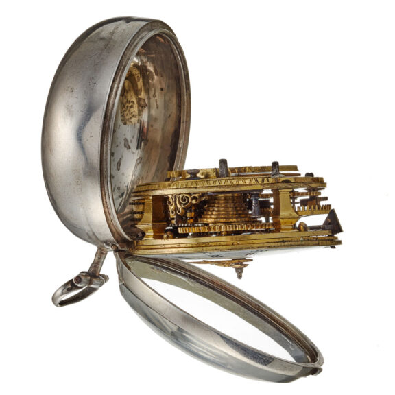 An early English verge with white enamel dial Circa 1716 An early English verge with white enamel dial Circa 1716