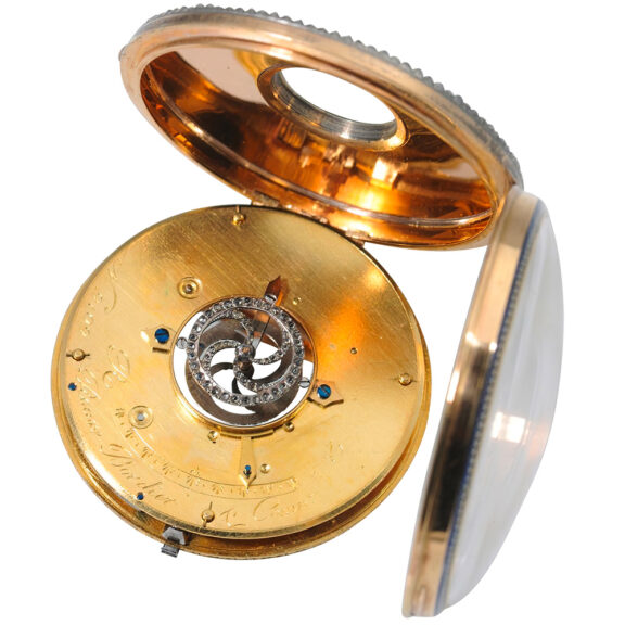 Swiss, Spanish remarkable watch in gold and enamel Circa 1790 Swiss, Spanish remarkable watch in gold and enamel Circa 1790