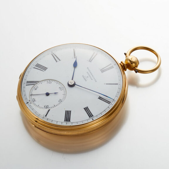 English fusee lever in a gold 18 carat open face case Circa 1869 English fusee lever in a gold 18 carat open face case Circa 1869