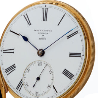 English fusee lever in a gold 18 carat open face case Circa 1869