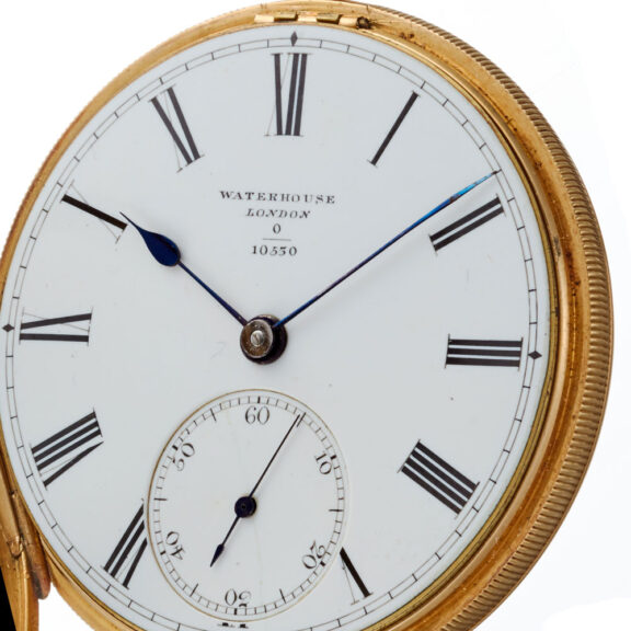 English fusee lever in a gold 18 carat open face case Circa 1869 English fusee lever in a gold 18 carat open face case Circa 1869