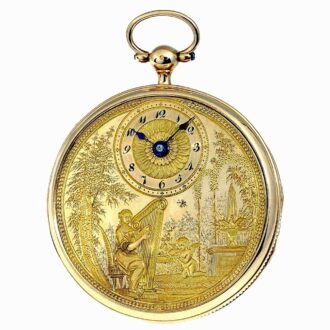 Swiss watch with musical movement and automaton Circa 1810 Swiss watch with musical movement and automaton Circa 1810